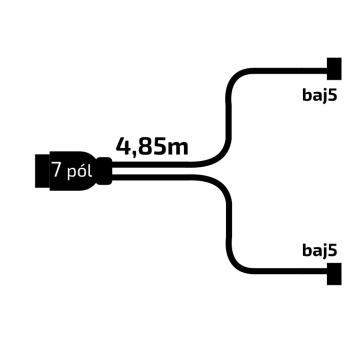 Kabeláž 4,85 m/7-pól. zástrčka en